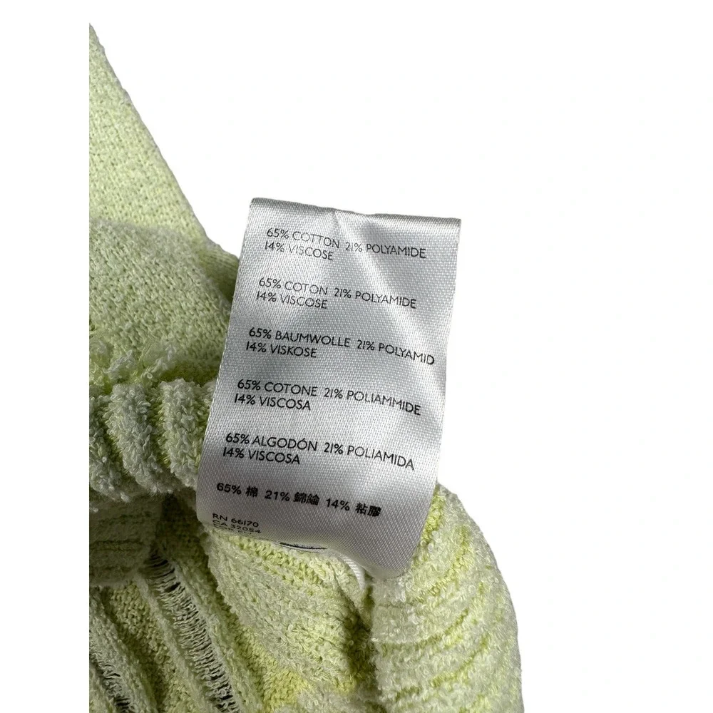Free People Stevie Distressed Cardigan XS Lime Green Slouchy Cropped Sweater